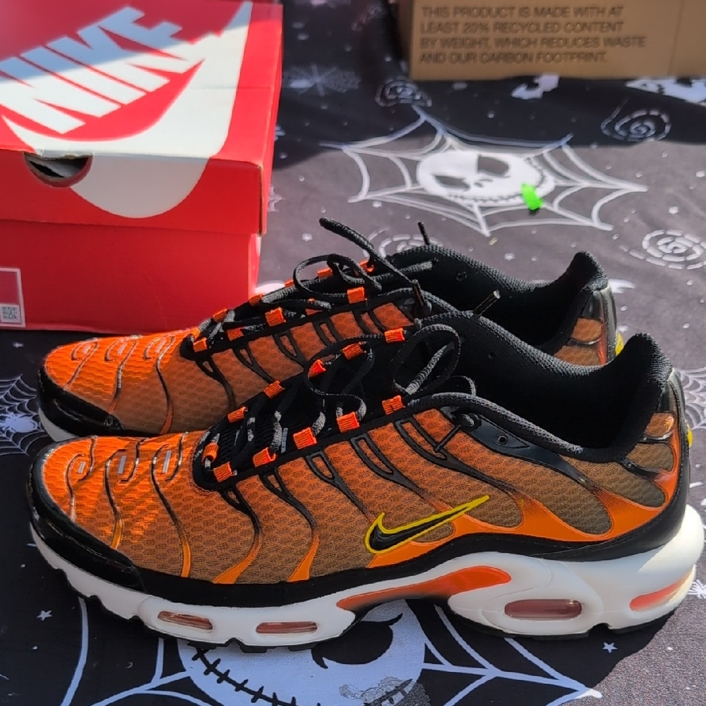 Nike Air Max Plus Black and Orange Sneakers